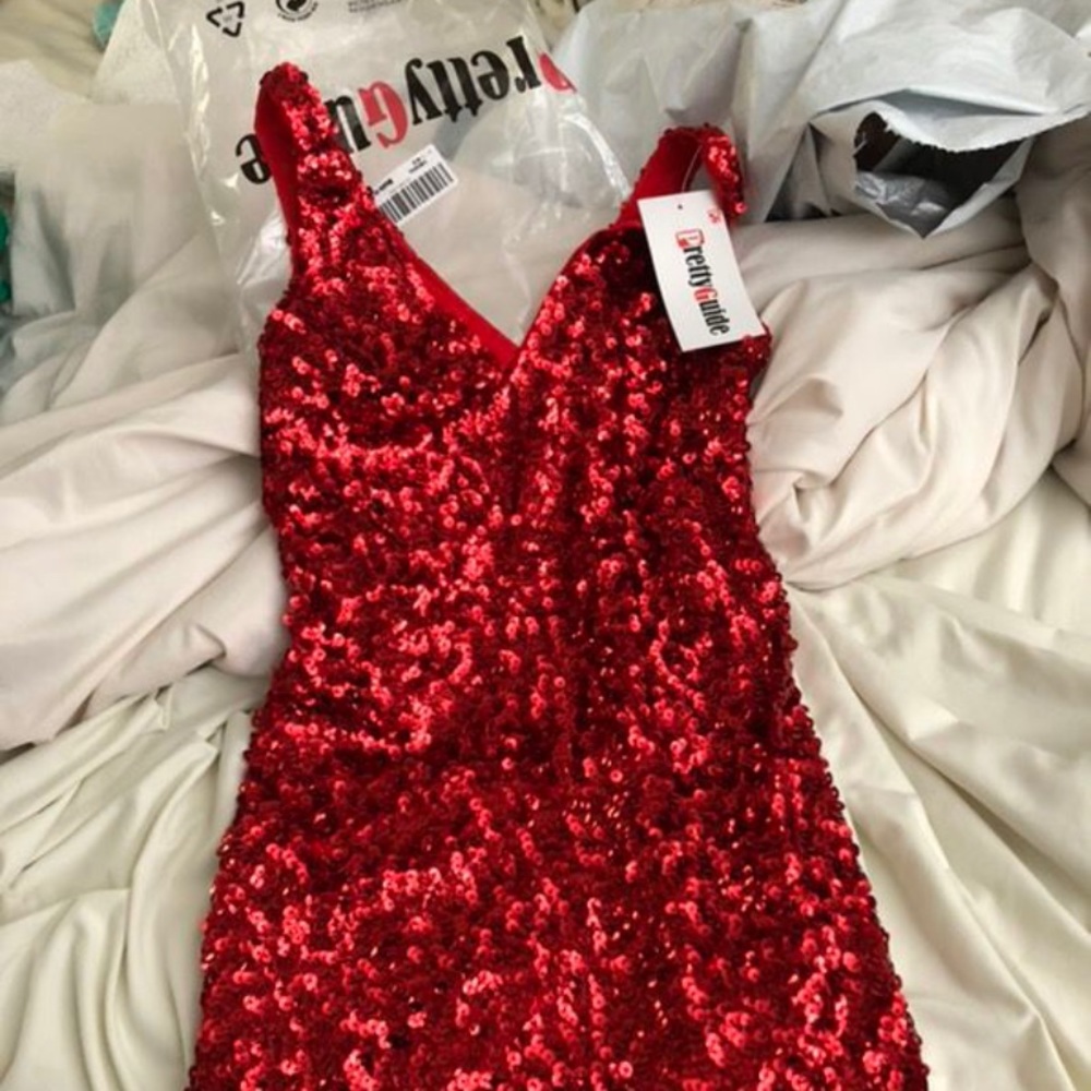 Sparkly red sequin dress! New, never worn!